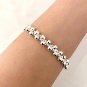 925 Sterling Silver Bead Bracelet 5 MM Ball Bracelet Large Thick Bracelet